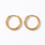 Pendientes de aro dorados con pedrería y bisagra, conjunto de dos