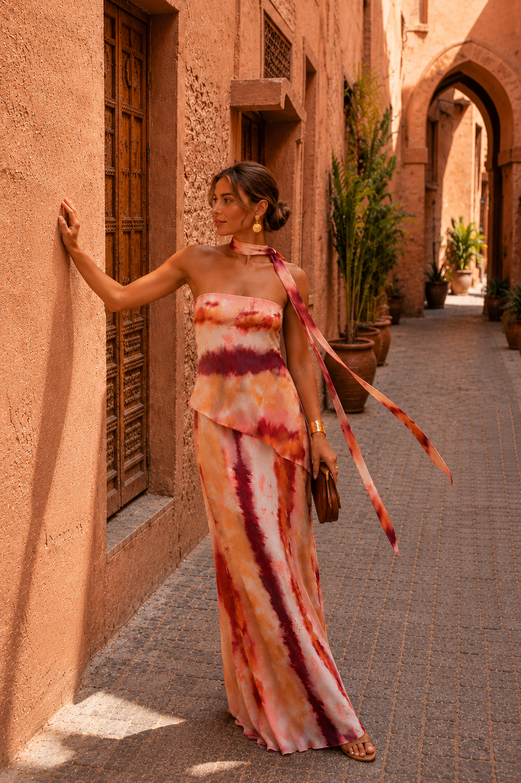 Vestido largo con escote Alicia