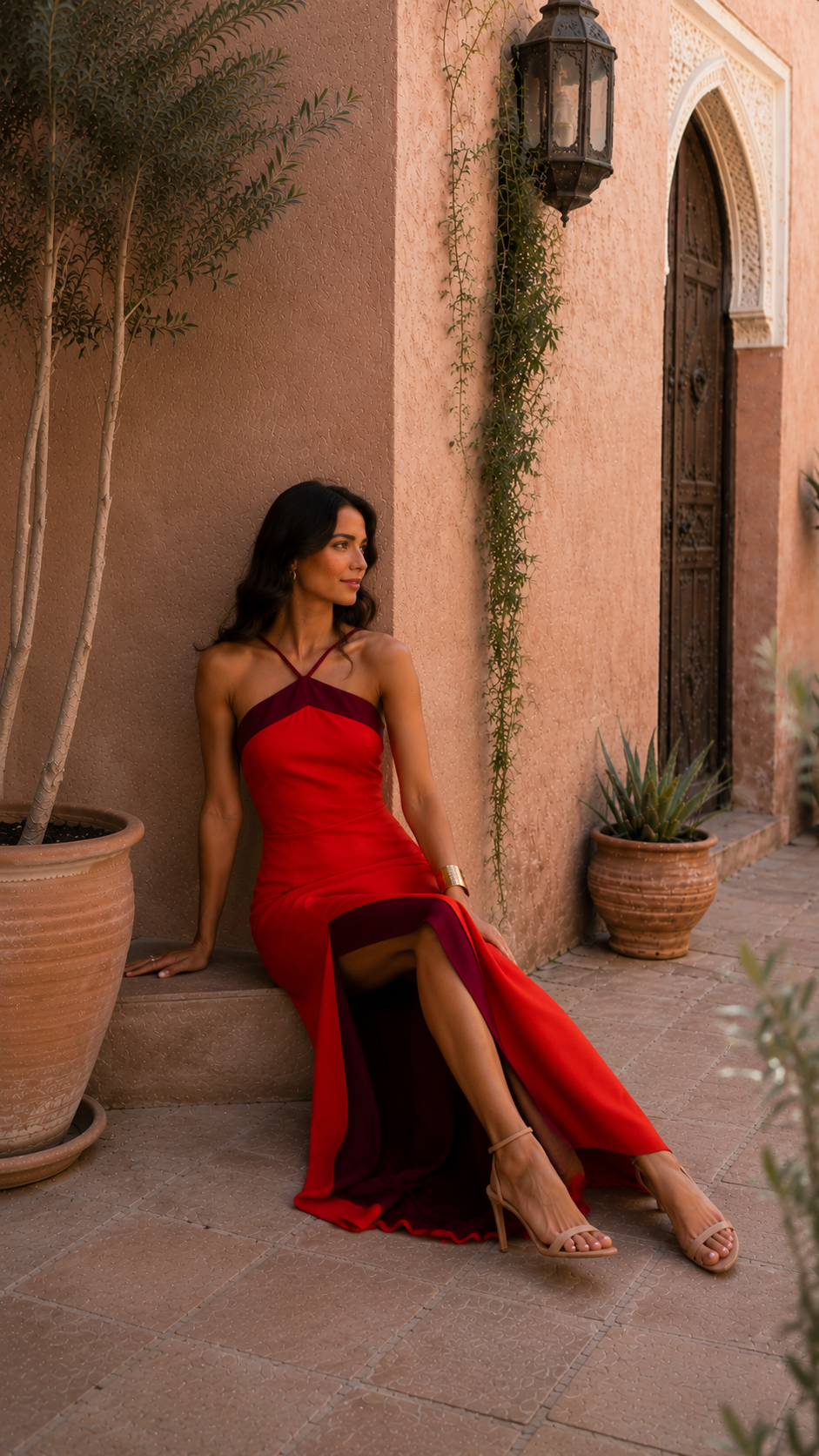Vestido largo halter Renata