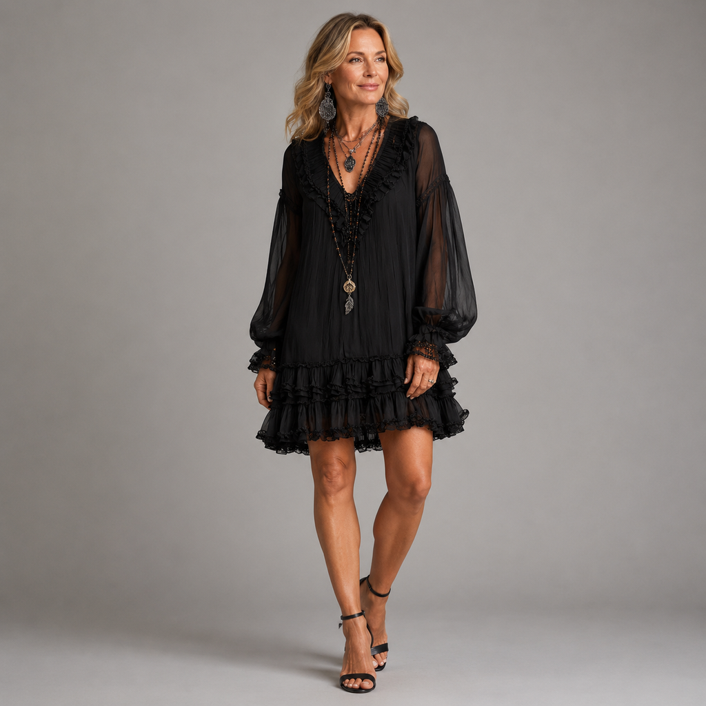 Oriella | Vestido corto con volantes