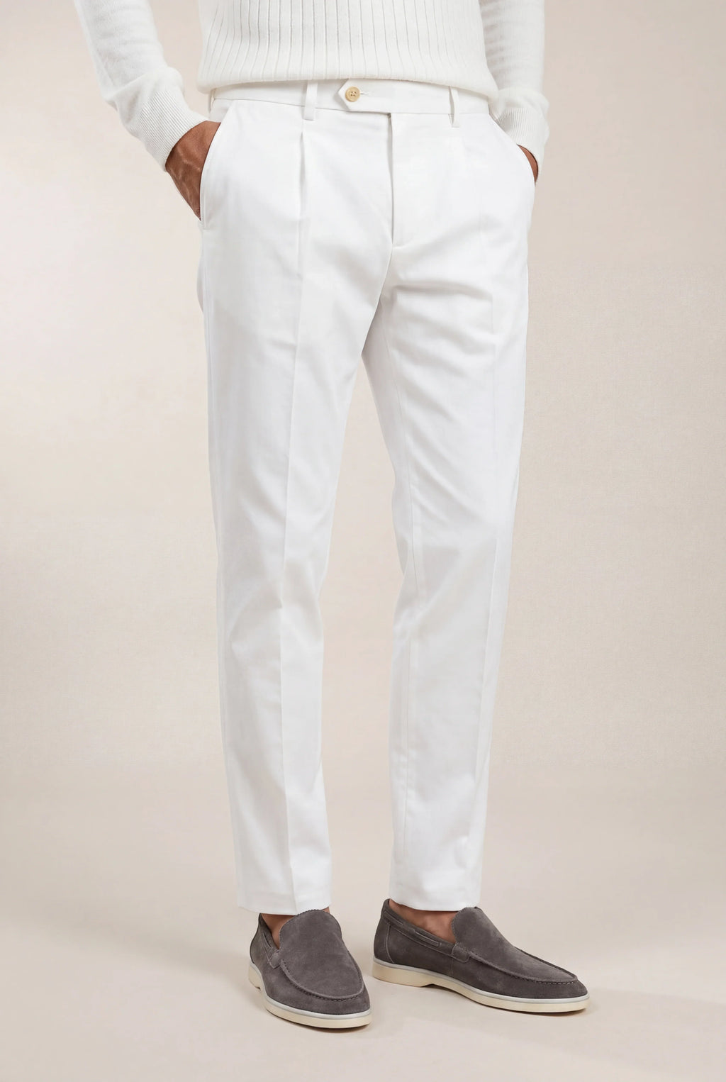 Pantalón Recto Slim Blanco