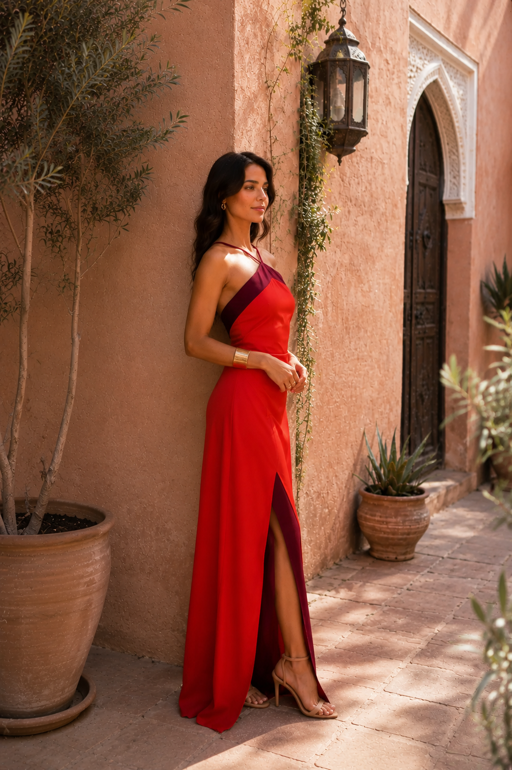 Vestido largo halter Renata