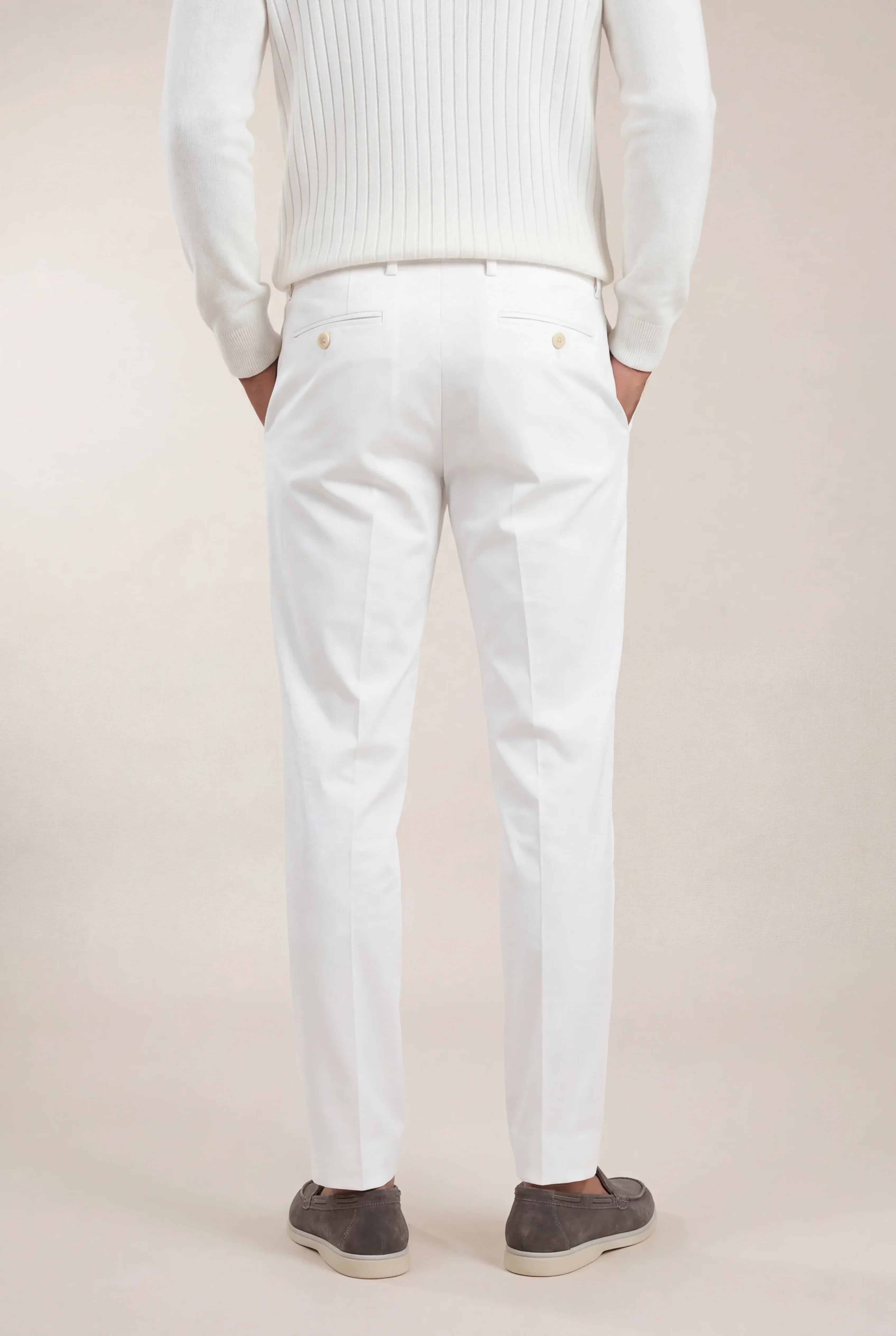 Pantalón Recto Slim Blanco