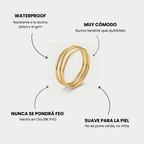 Anillo Loop dorado de triple aro