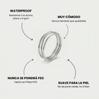 Anillo Loop plateado de triple aro