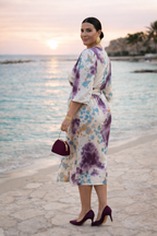 Vestido midi cuello en V Adriana