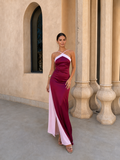 Vestido satinado con escote cruzado Bianca