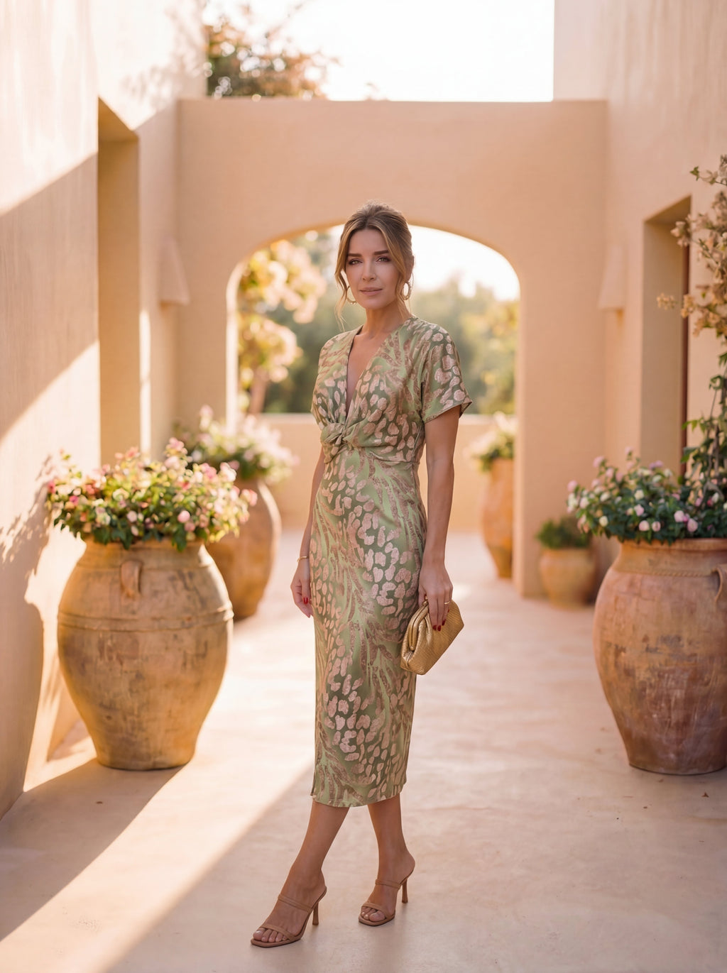 Vestido midi efecto estilizador Martina