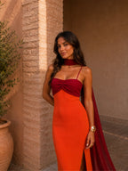 Vestido Largo Bicolor Noelia