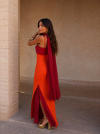 Vestido Largo Bicolor Noelia