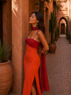 Vestido Largo Bicolor Noelia