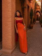 Vestido Largo Bicolor Noelia