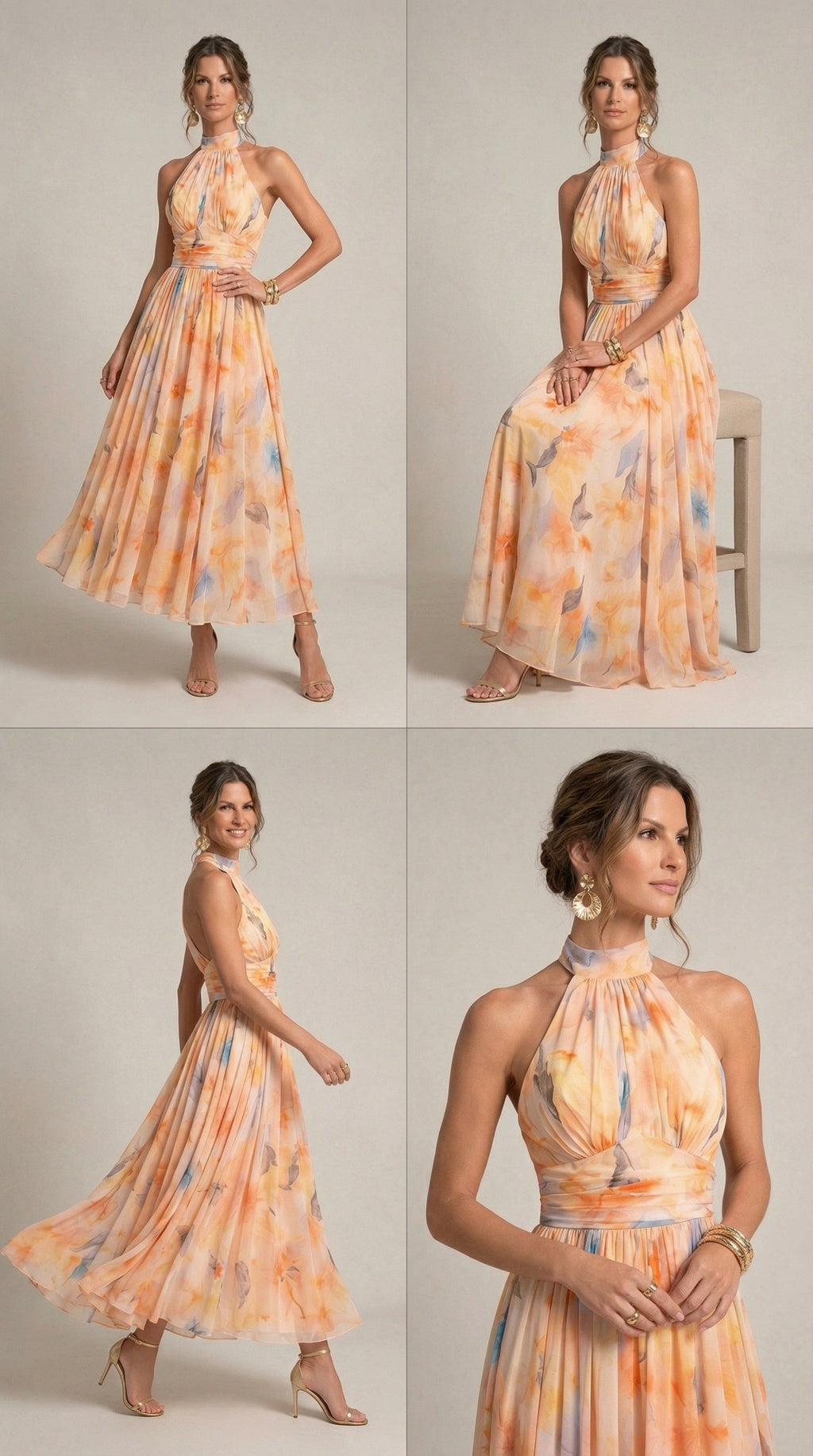 Vestido de Cuello Halter Aurora