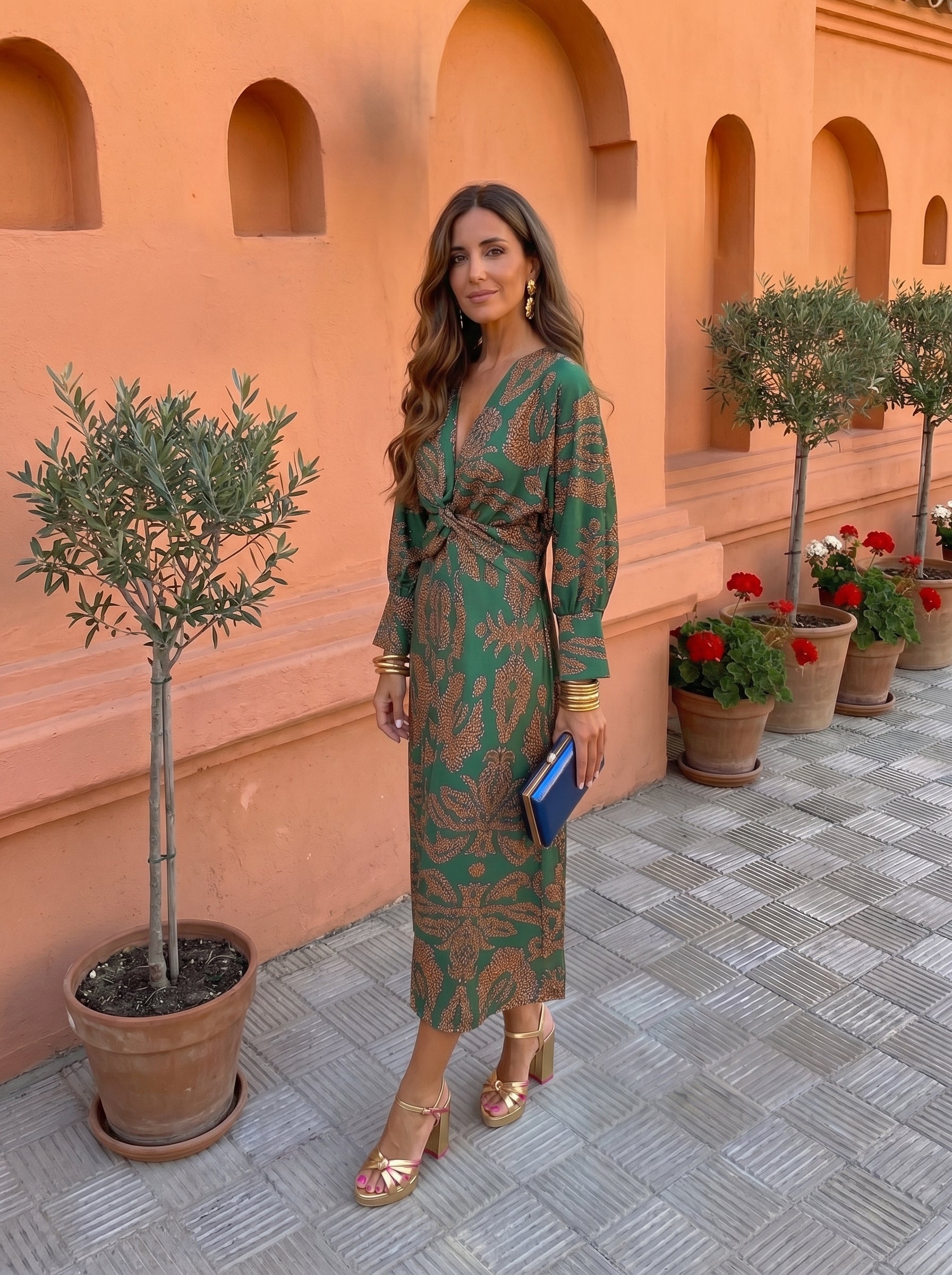 Vestido midi con estampado Valeria