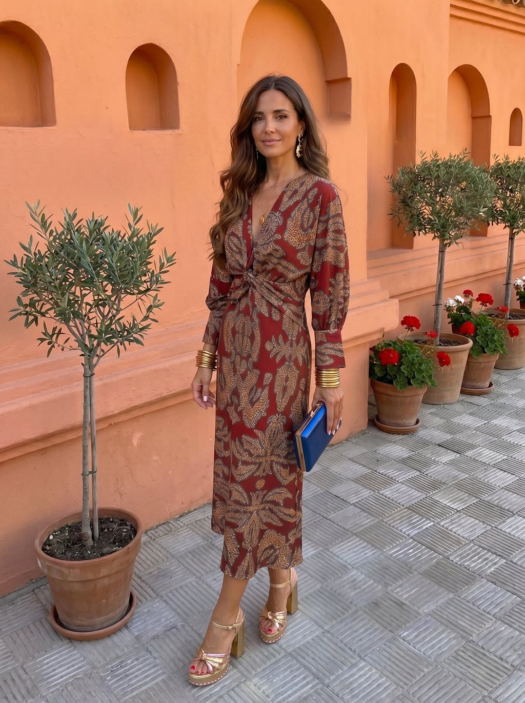 Vestido midi con estampado Valeria