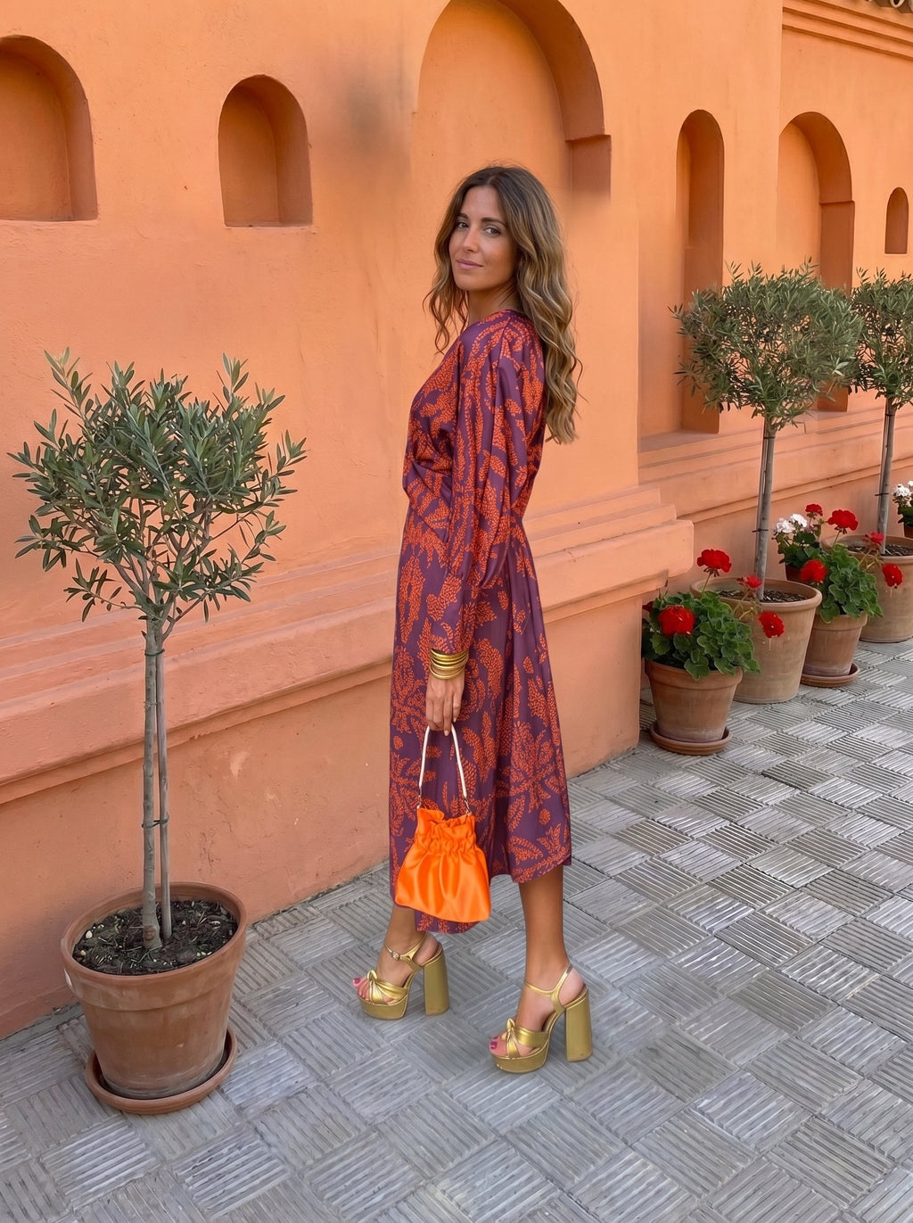 Vestido midi con estampado Valeria