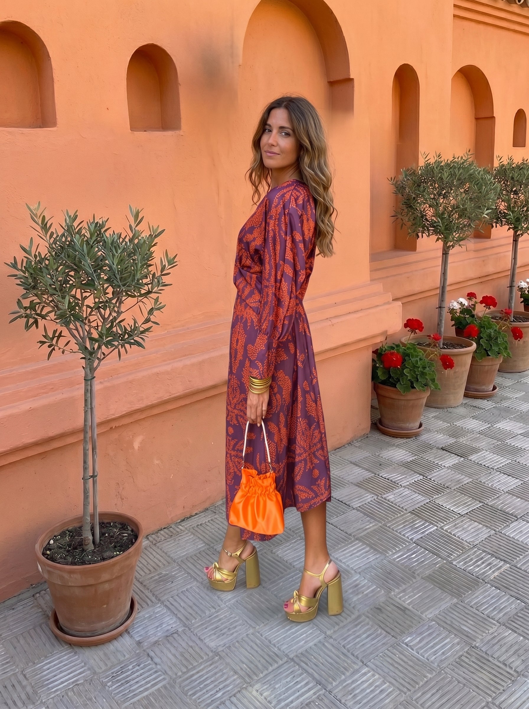 Vestido midi con estampado Valeria