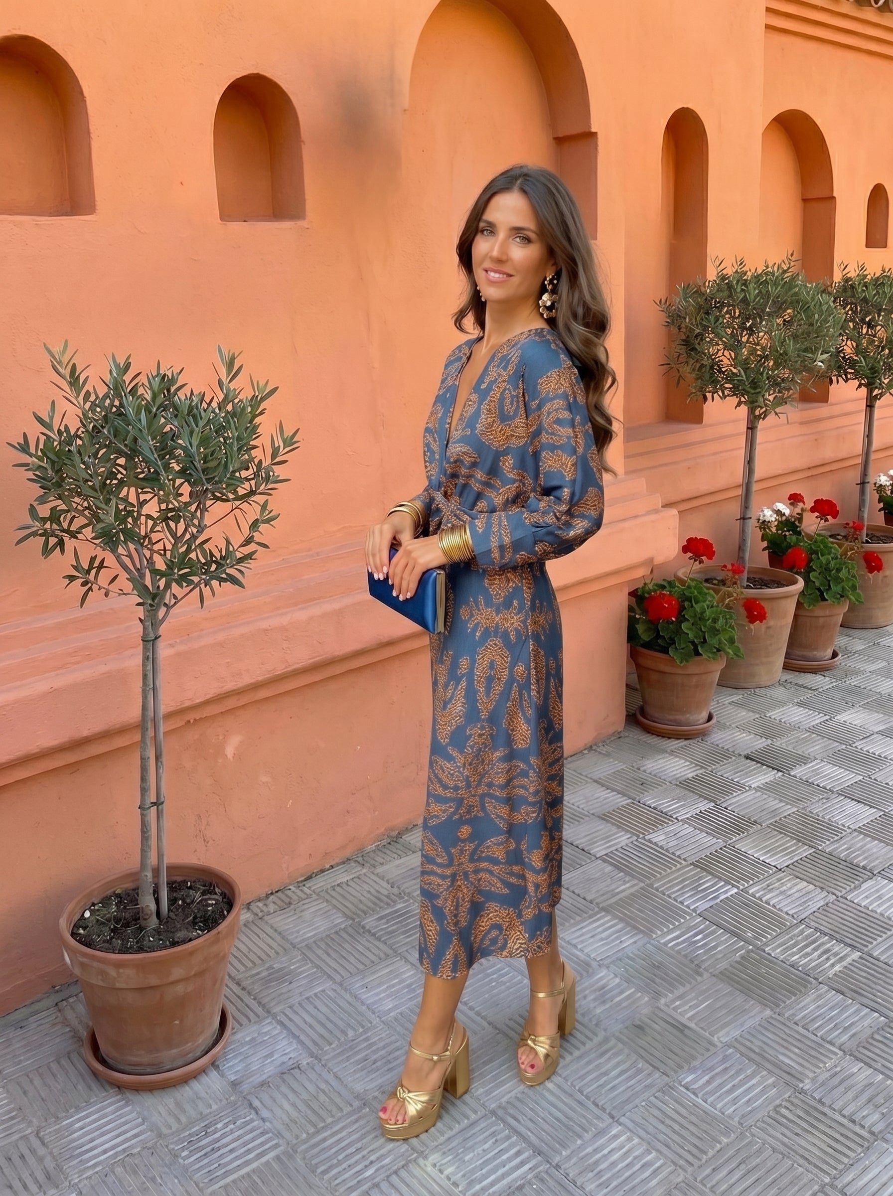 Vestido midi con estampado Valeria