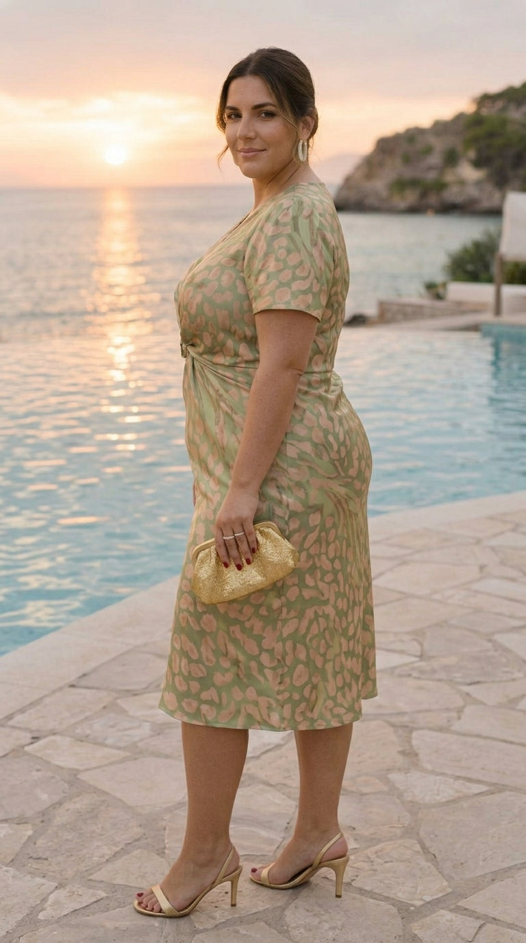 Vestido midi efecto estilizador Martina