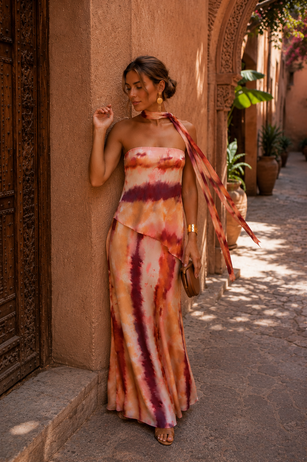 Vestido largo con escote Alicia