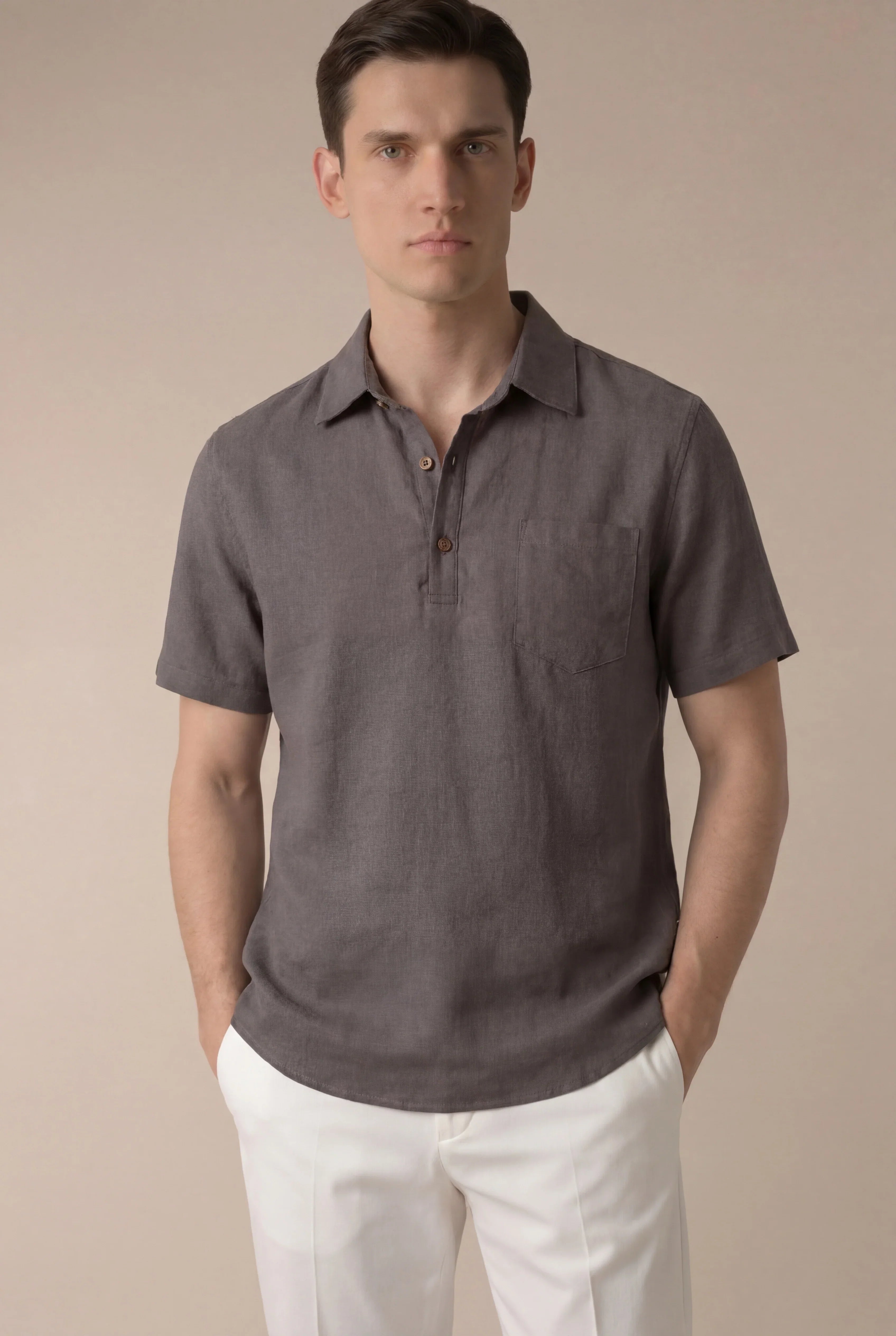 Ponza — Camiseta de lino con dos botones