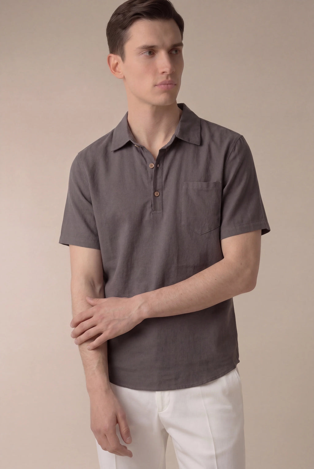 Ponza — Camiseta de lino con dos botones