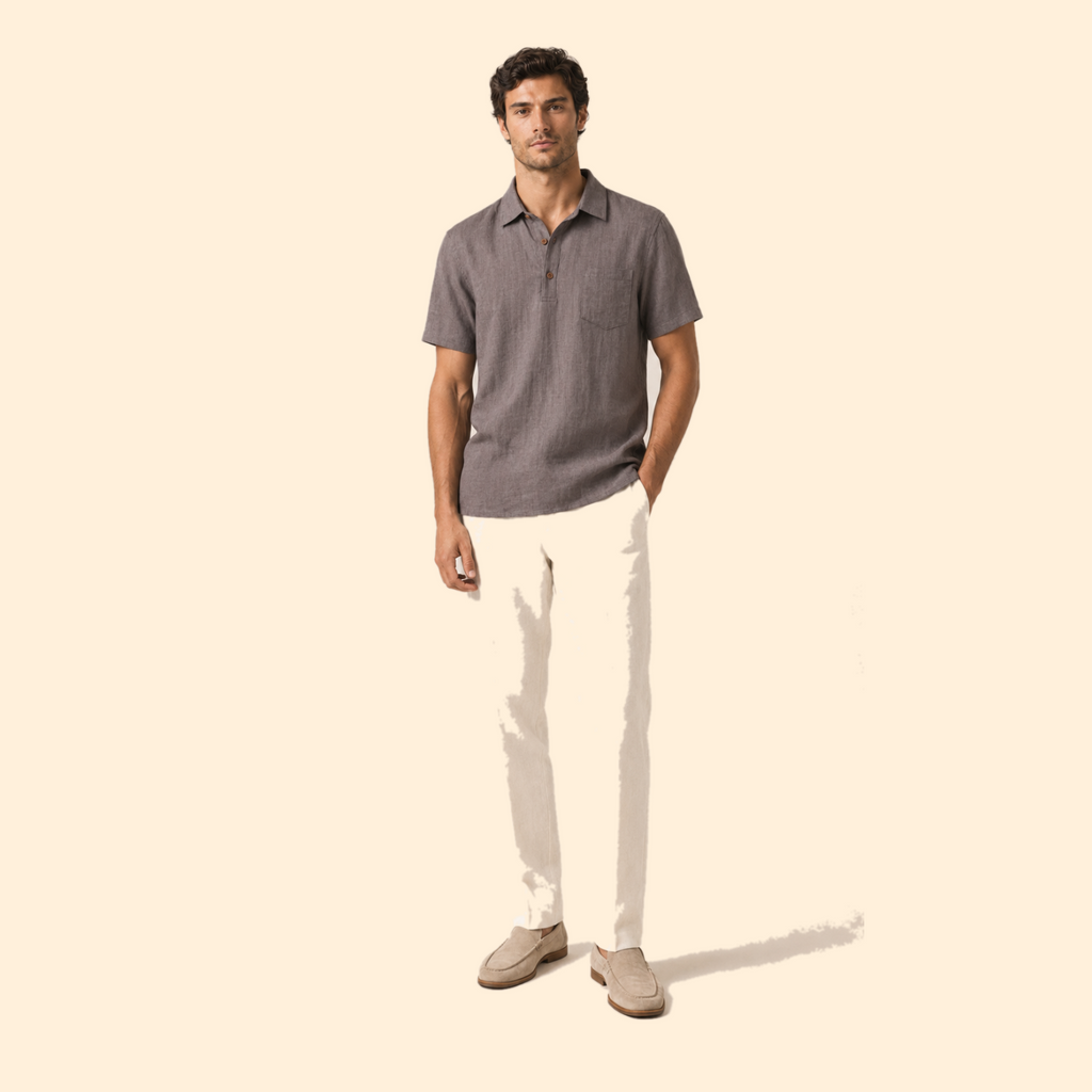 Ponza | Camiseta de lino con dos botones (copia beige)