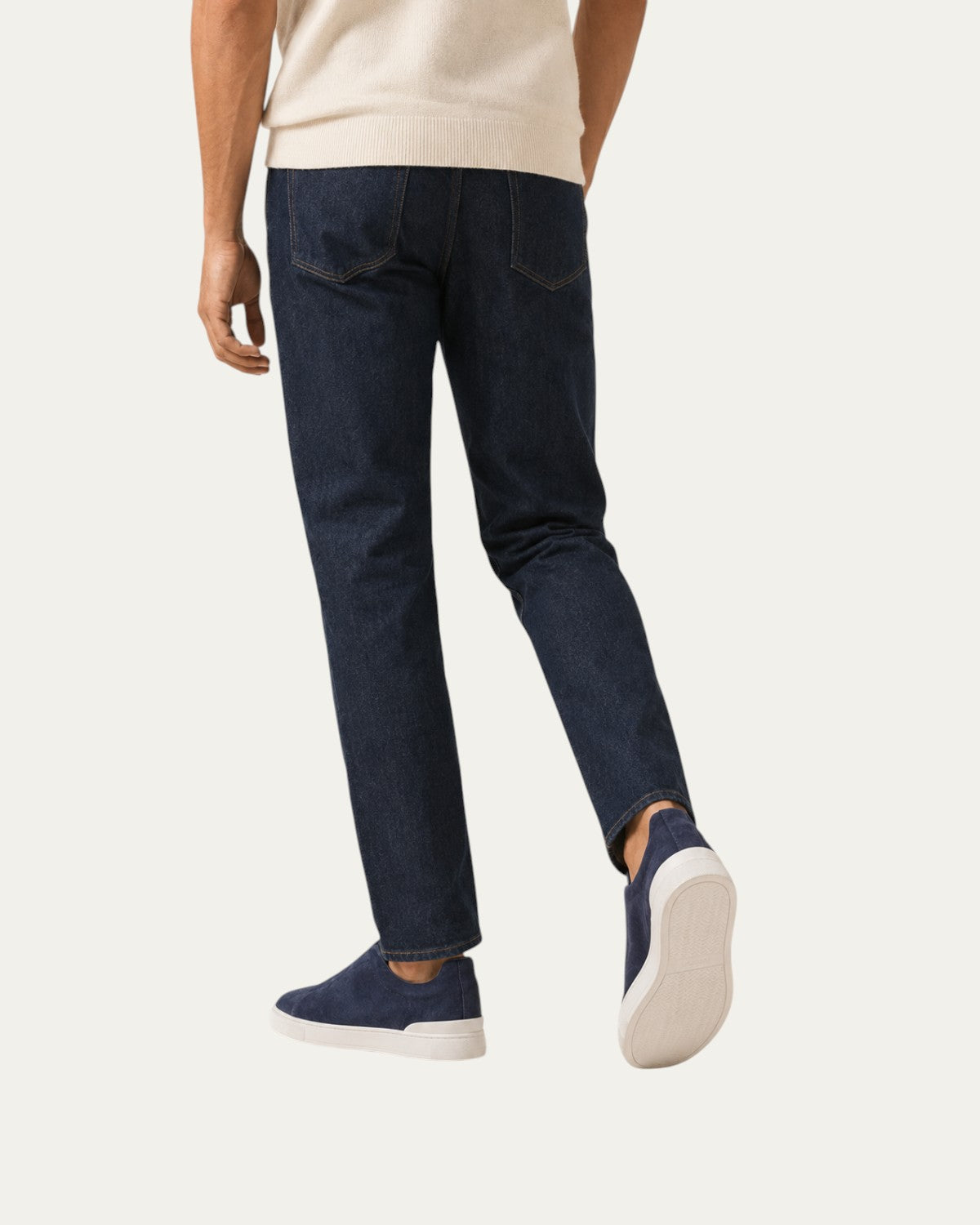 Zapatillas de ante azul marino tipo slip-on con suela blanca